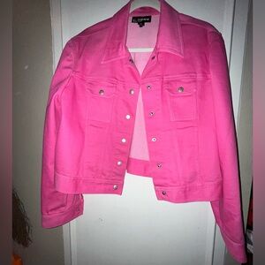 Ellen Tracy Jean jacket in hot pink size 14